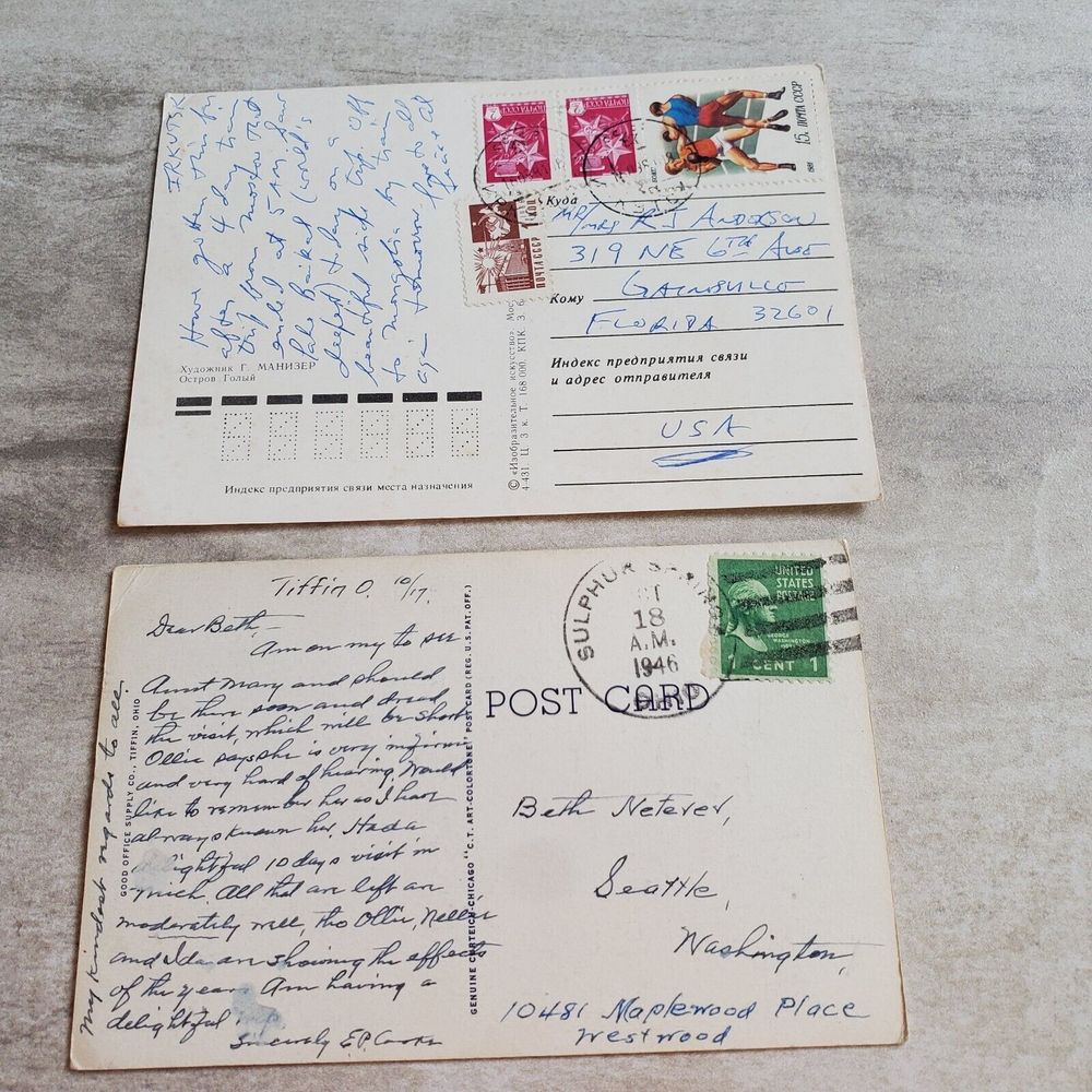 Vintage Postcards Lot Of 6 Crooked River Or Lake Champlain Columbian High School - Picture 12 of 12